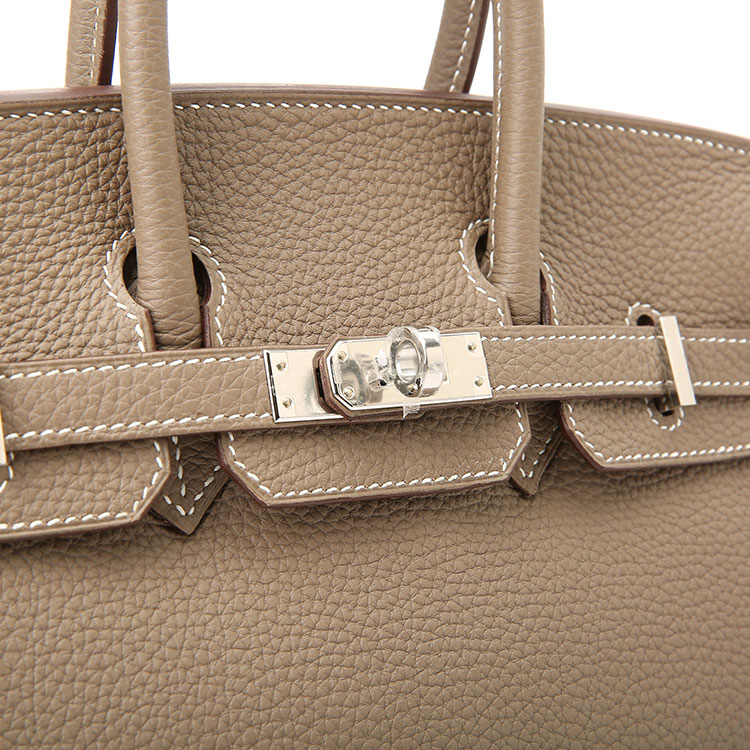 hermes(爱马仕) 灰色皮质手提包birkin25