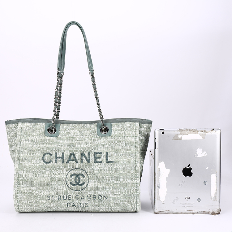 chanel(香奈儿) 绿色织物编织单肩包