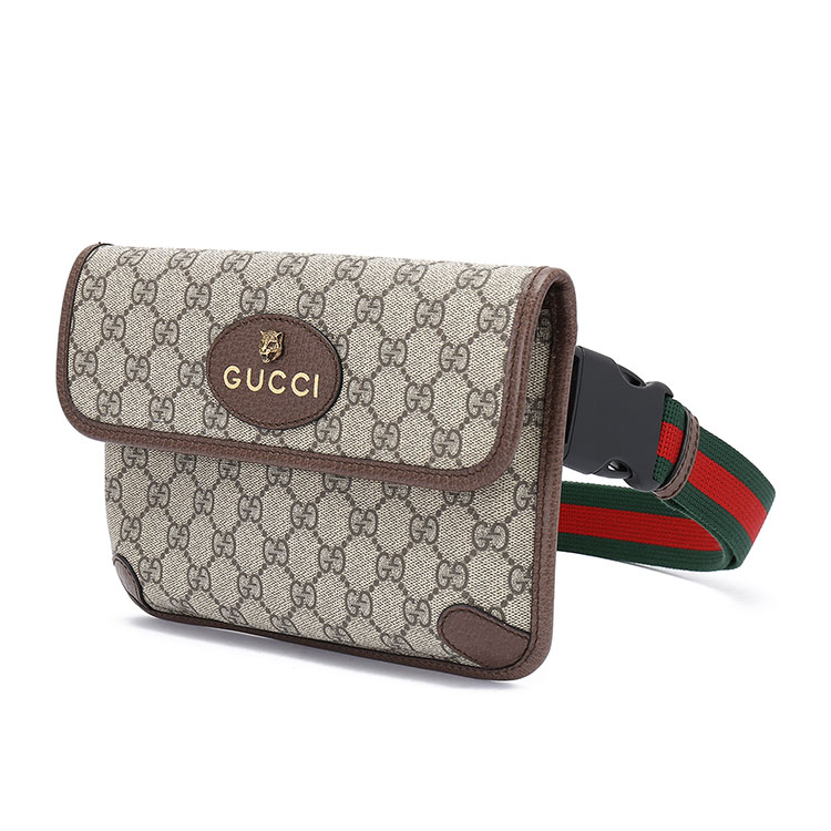 GUCCI(古驰) 虎头卡其色PVC腰包