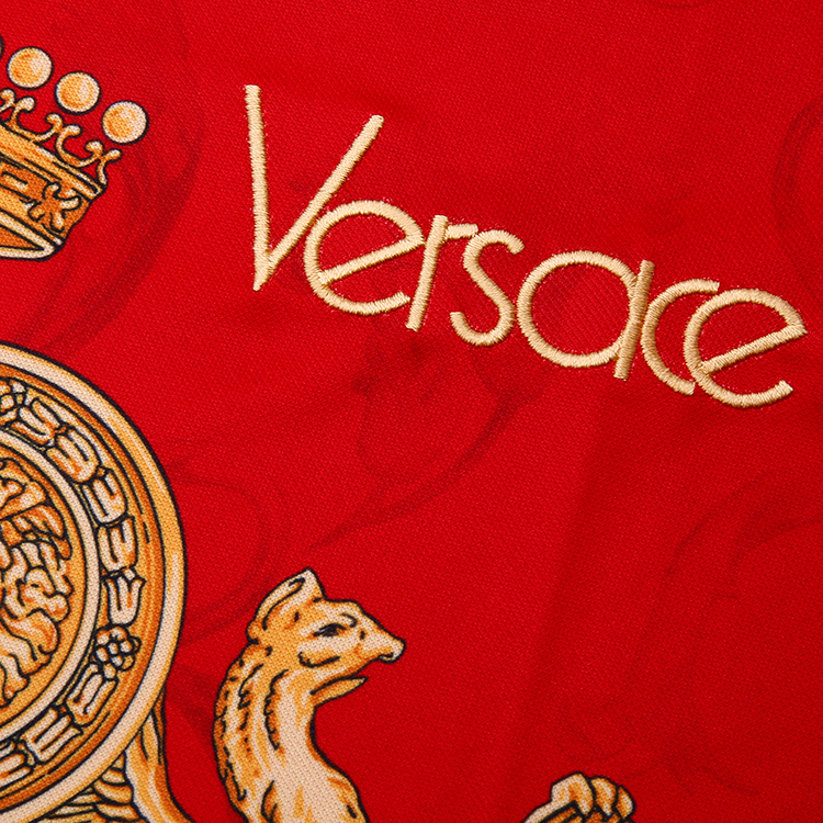 【18春夏】versace/范思哲 短袖 红色 翻领 品牌logo 人物印花 潮流