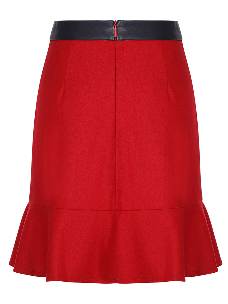 armani exchange/armani exchange 红色 女士荷叶边半身裙 6zyn01-yne