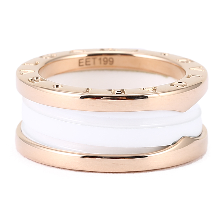 bvlgari(宝格丽) #b.zreo1系列18k金白色陶瓷戒指 48