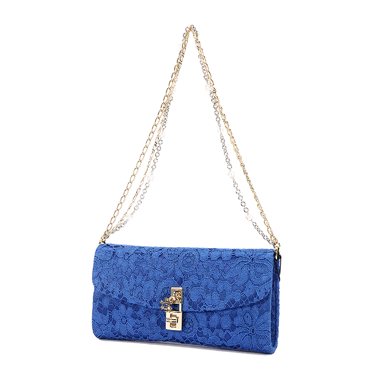 dolcegabbana包,dolcegabbana dolce&gabbana(杜嘉班纳)蓝色蕾丝丝绸单肩包