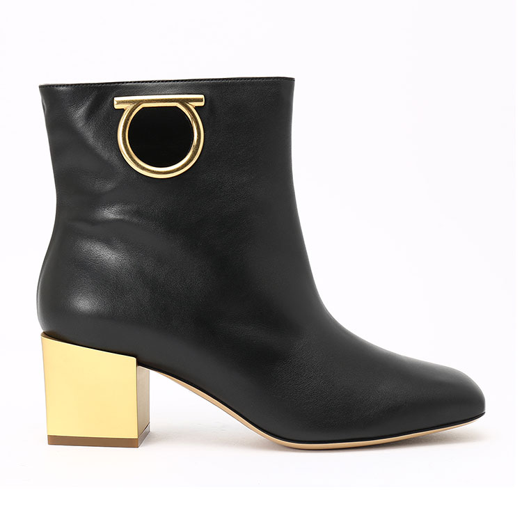 salvatore ferragamo/菲拉格慕 黑色 女士中跟短靴 693058-01n690