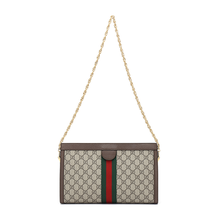 gucci(古驰#ophidia系列乌木色经典logo装饰女士斜挎包