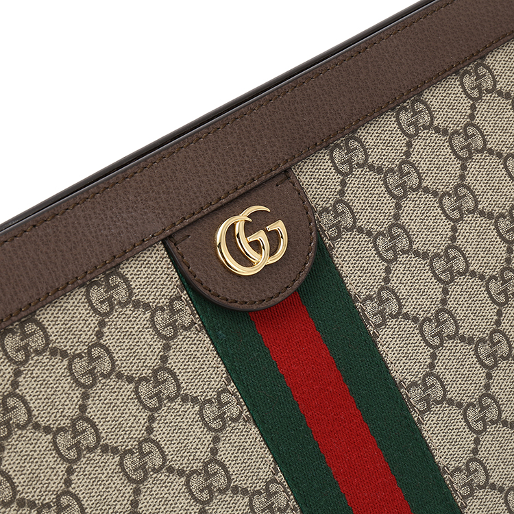 gucci(古驰#ophidia系列乌木色经典logo装饰女士斜挎包