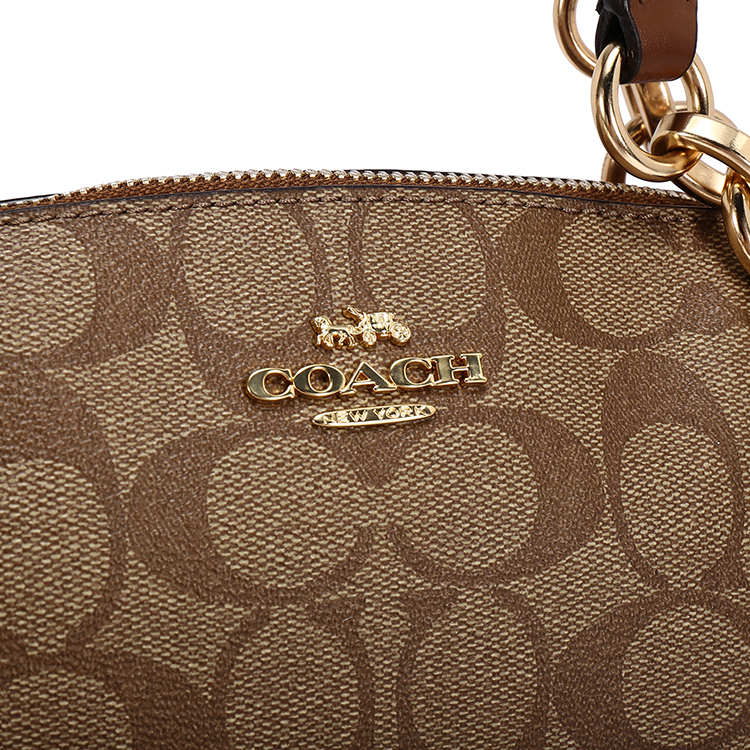 coach(蔻驰)深棕色logo女士两用包