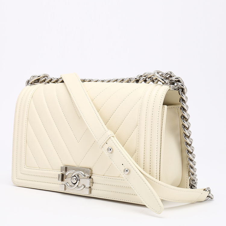 chanel(香奈儿)白色leboy中号斜挎包