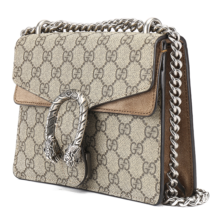 gucci(古驰) #dionysus系列女士卡其色pvc迷你酒神包