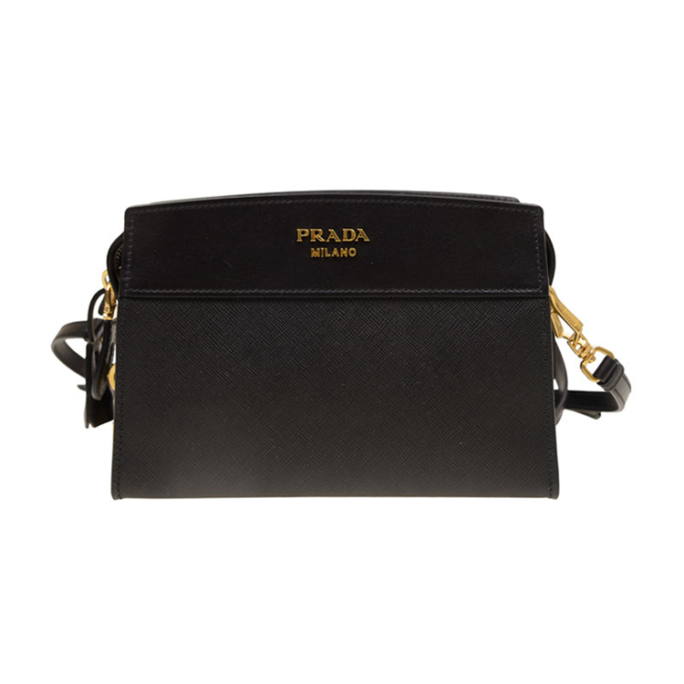 prada/普拉达 女士esplanade系列牛皮 单肩包 斜挎包 黑色 1bh043 2e