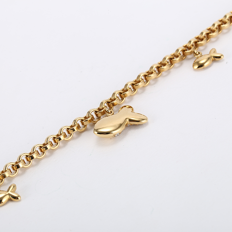 chopard(萧邦 18k金小鱼镶钻手链