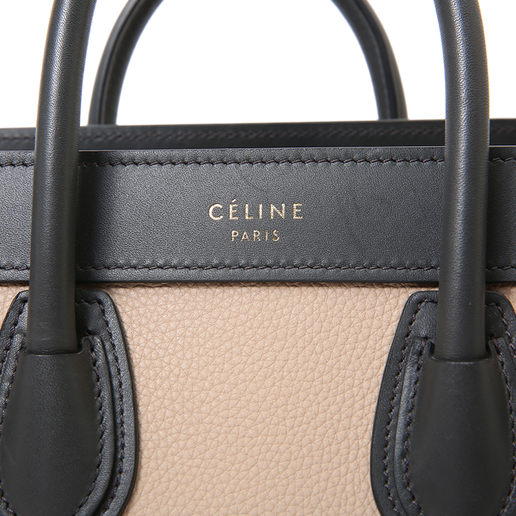 celine(赛琳) 经典款女士裸/玫红色皮质两用包 luggag nano f标