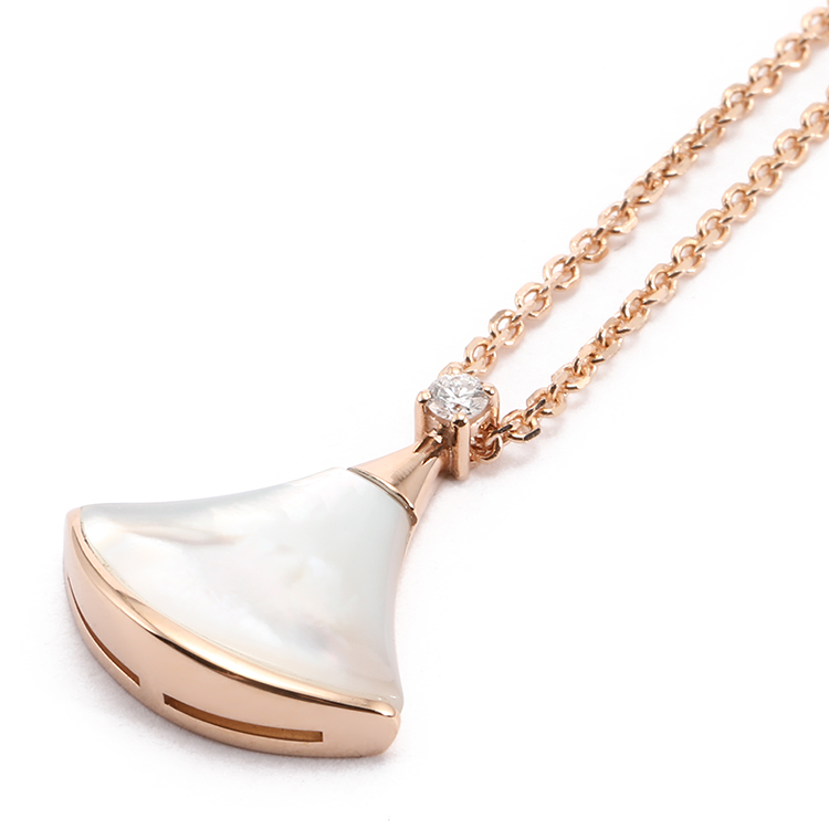 bvlgari(宝格丽) #divas" dream系列18k金白贝母单钻吊坠项链