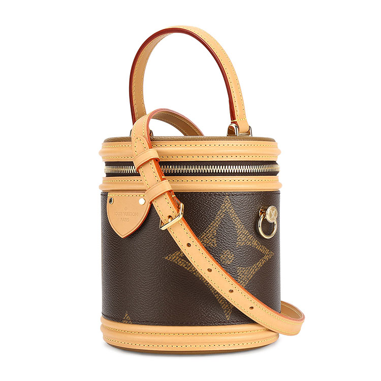 louis vuitton(路易威登#老花帆布配皮女士圆桶包单肩斜挎包