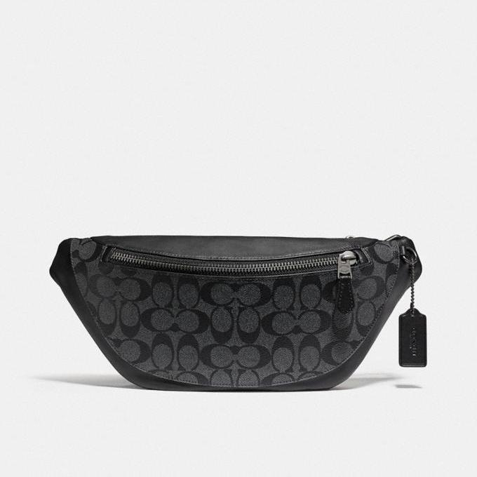 coach/蔻驰 19年新款男士 休闲时尚 warren系列印logo帆布质地腰包 f