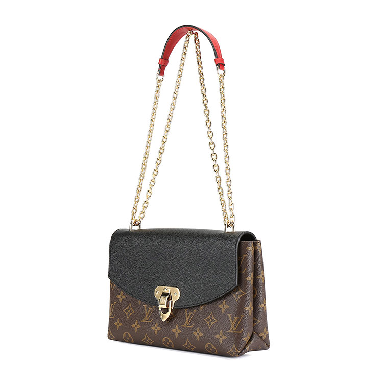 louis vuitton(路易威登) #saint placide老花色黑色配皮女士单肩斜