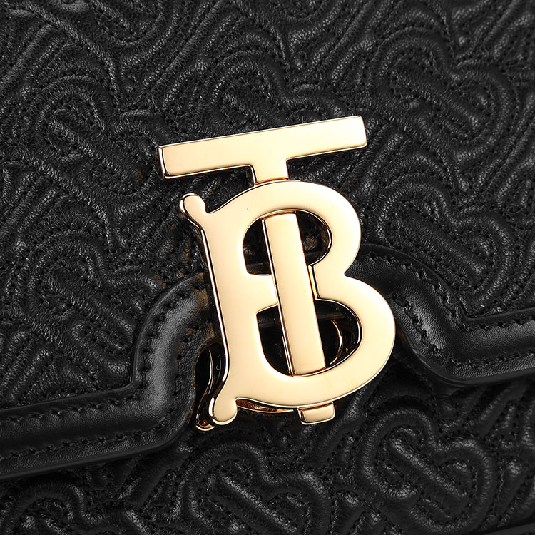 burberry(博柏利) 经典款tb系列女士黑色皮质小号锁扣包