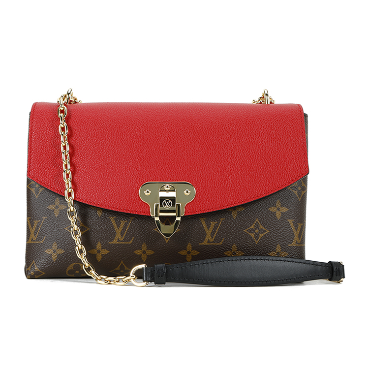 louis vuitton(路易威登) #saint placide老花色红色配皮女士单肩斜