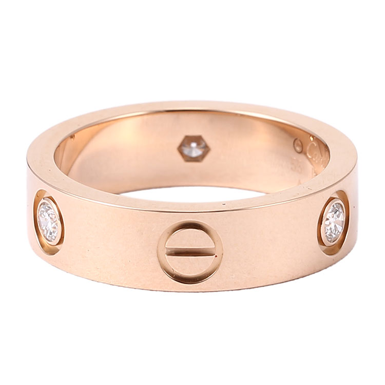 cartier(卡地亚) love系列18k金三钻戒指55