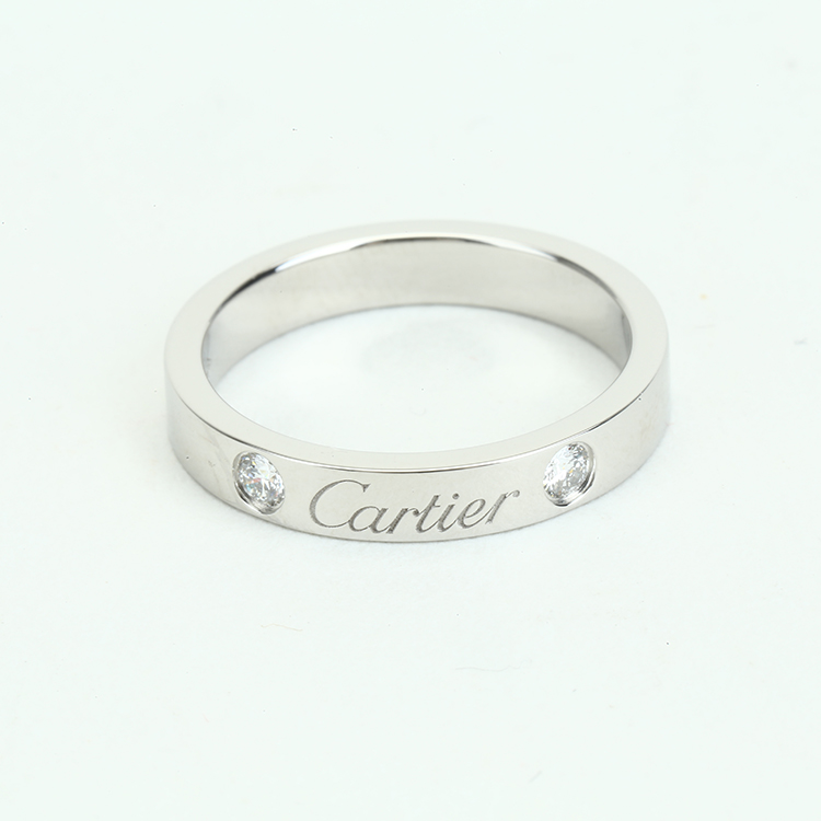 cartier(卡地亚) c de cartier系列pt950铂金镶钻戒指49