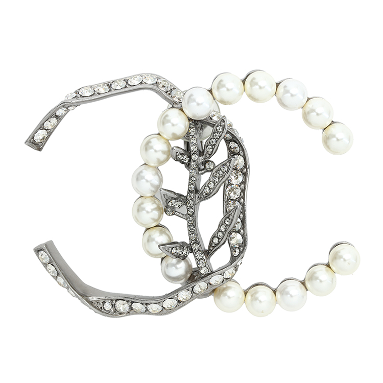 chanel(香奈儿) #双c仿珍珠仿钻胸针耳环两用款