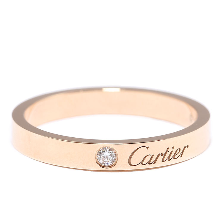 cartier(卡地亚 logo de cartier系列18k金镶钻戒指53