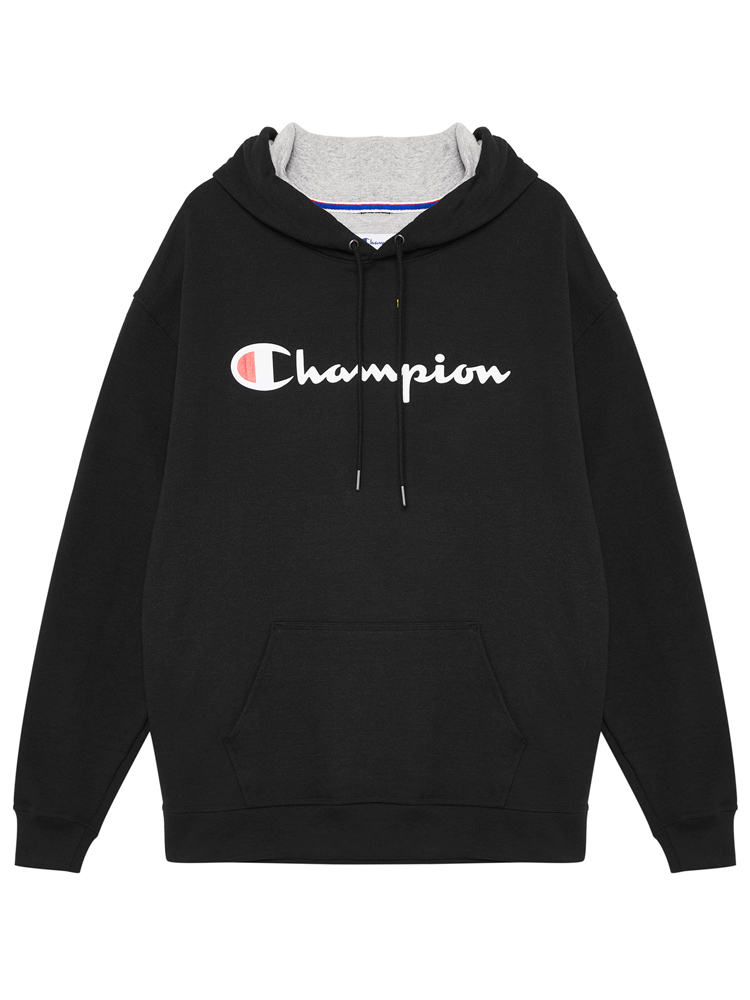 champion/冠军 男士黑色休闲长袖经典保暖连帽卫衣 xl(瑕疵折扣)ch