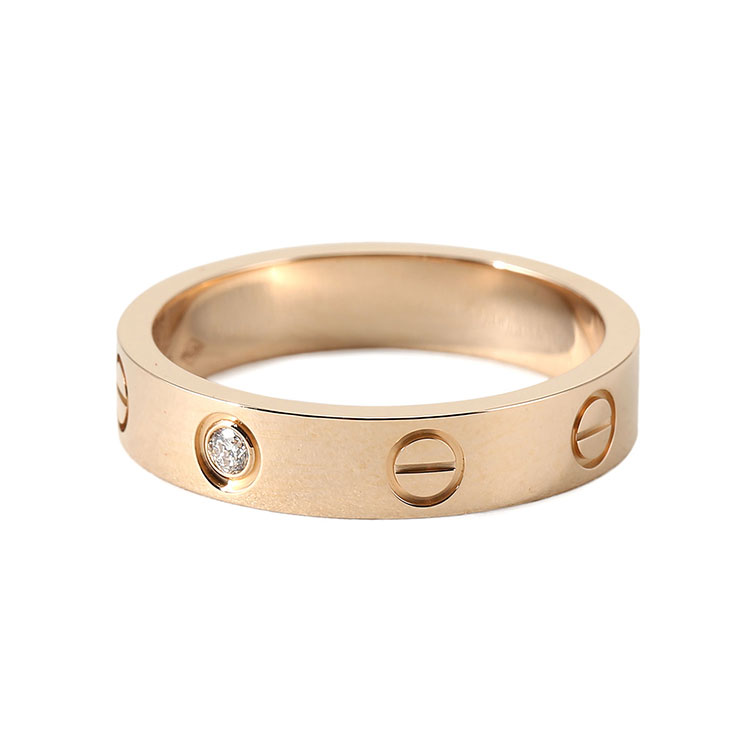 cartier(卡地亚) love系列18k金单钻戒指50