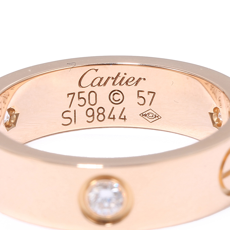 cartier(卡地亚) love系列18k金三钻戒指58