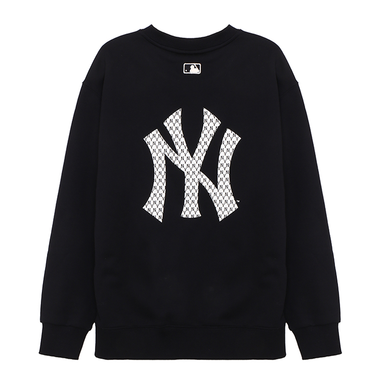 mlb(mlb)#黑色中性款复古老花卫衣 s