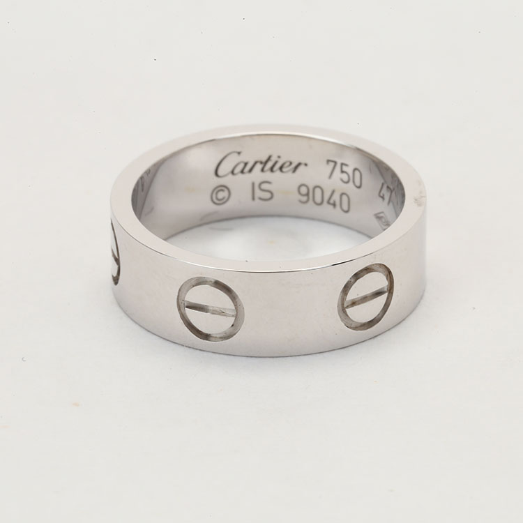 【cartier卡地亚 戒指/指环】cartier(卡地亚) 卡地亚白金宽版47号