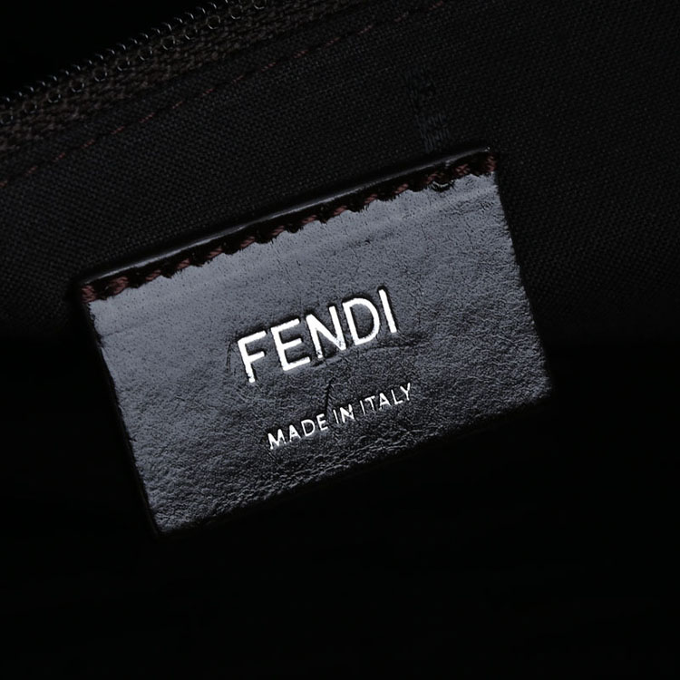 fendi/芬迪男士双f配皮吊牌挂饰手提包斜挎公文包 pvc/配皮 7va322