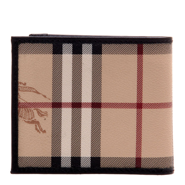 burberry/博柏利 经典骑士格纹pvc男士短款钱包 3639697