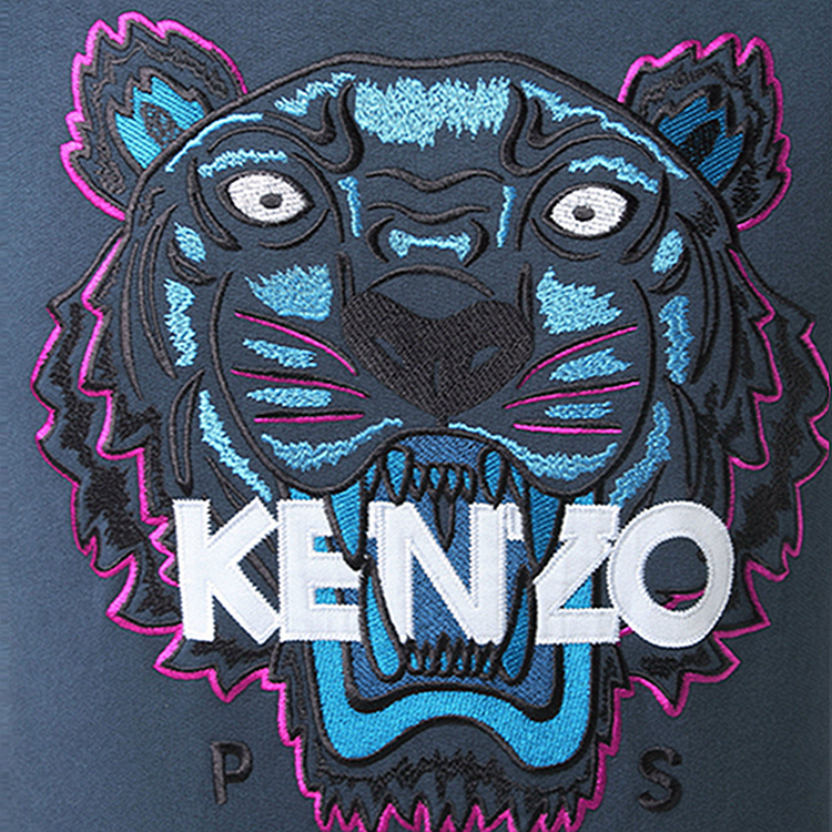 kenzo/高田贤三 虎头刺绣圆领套头纯棉男士卫衣 4xc 5sw001