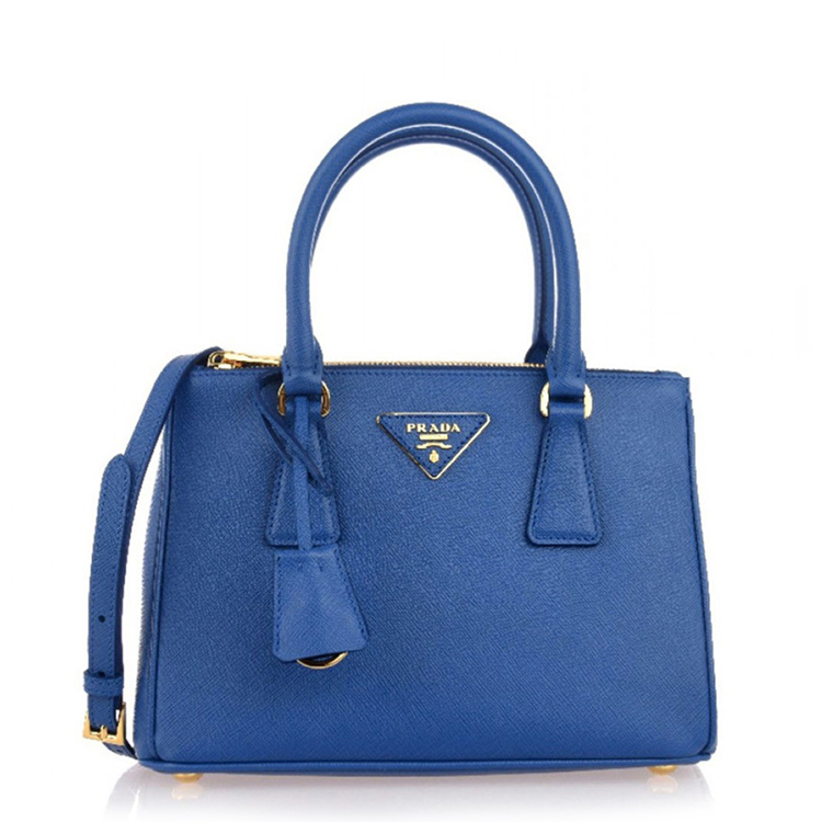 prada/普拉达女士经典蓝色牛皮杀手包单肩包1ba896 nzv f0013