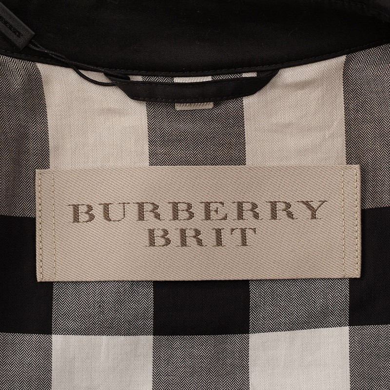 【35批】burberry/博柏利 男士黑色brit系列纯棉英伦风中长款风衣