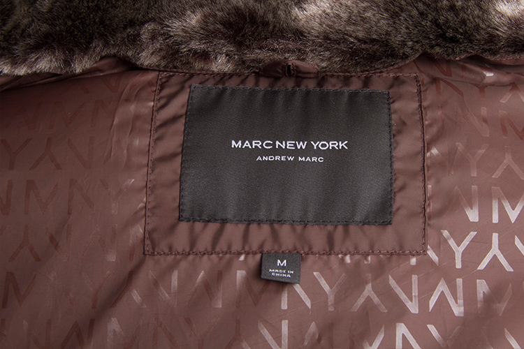 york/marc new york系列新品男士外套可脱卸人造毛领连帽保暖羽绒服