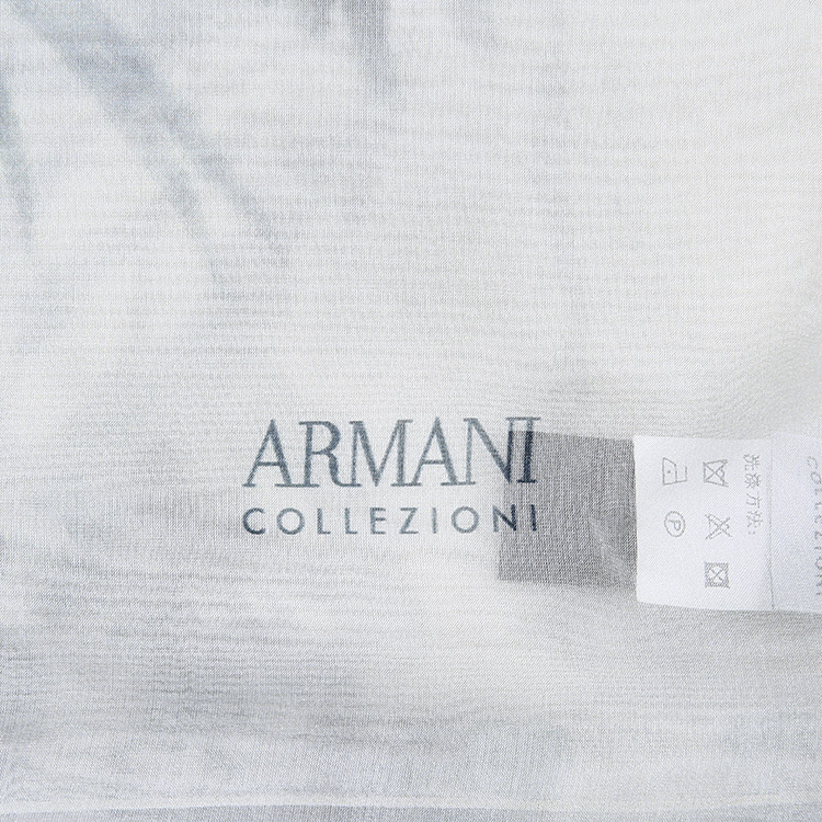 armani collezioni/阿玛尼卡尔兹丝巾-女士灰色印花丝巾