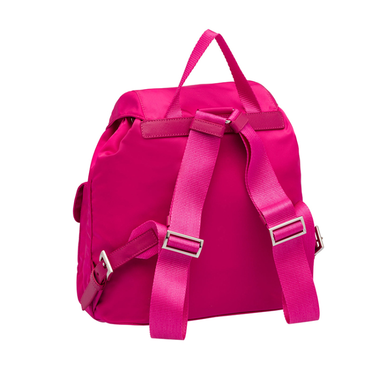 PRADA\/普拉达樱红色女士时尚潮流顶部翻盖织