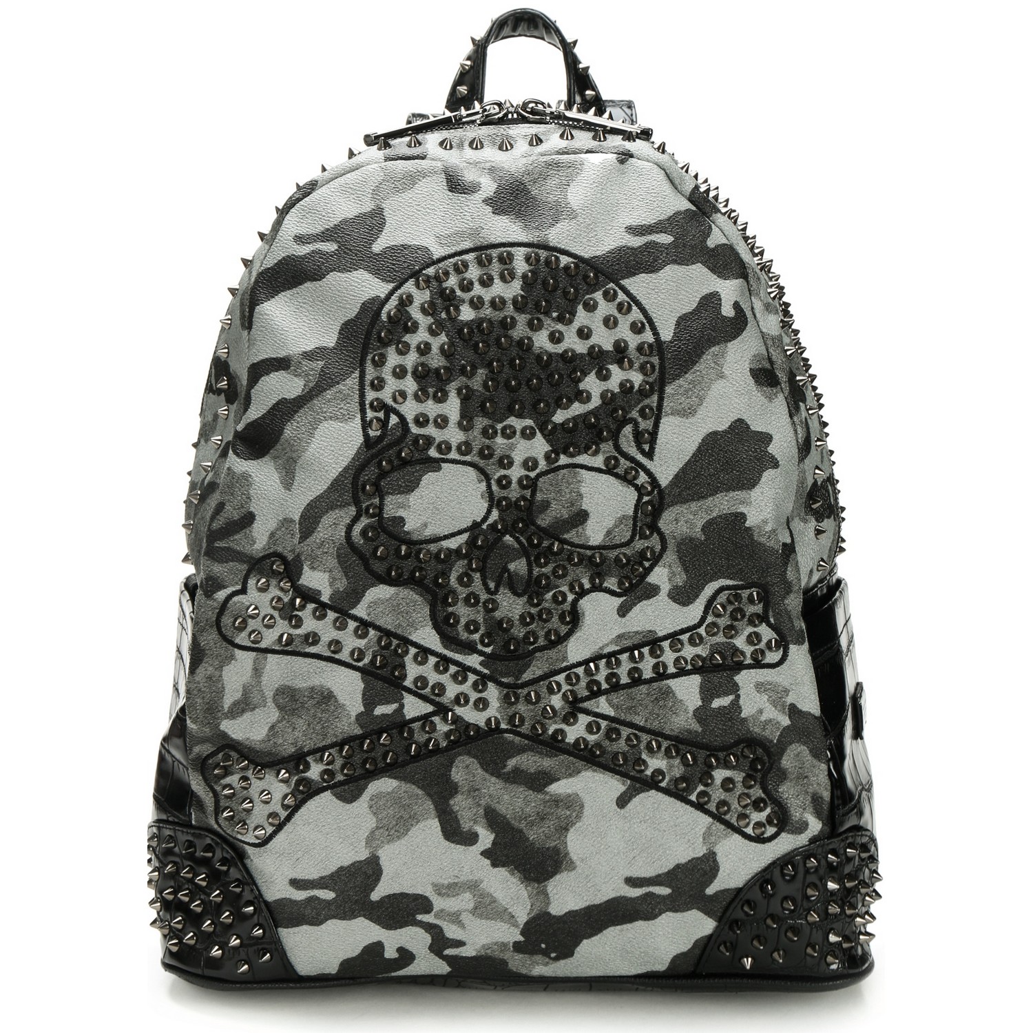philipp plein/philipp plein灰色迷彩背包双肩包