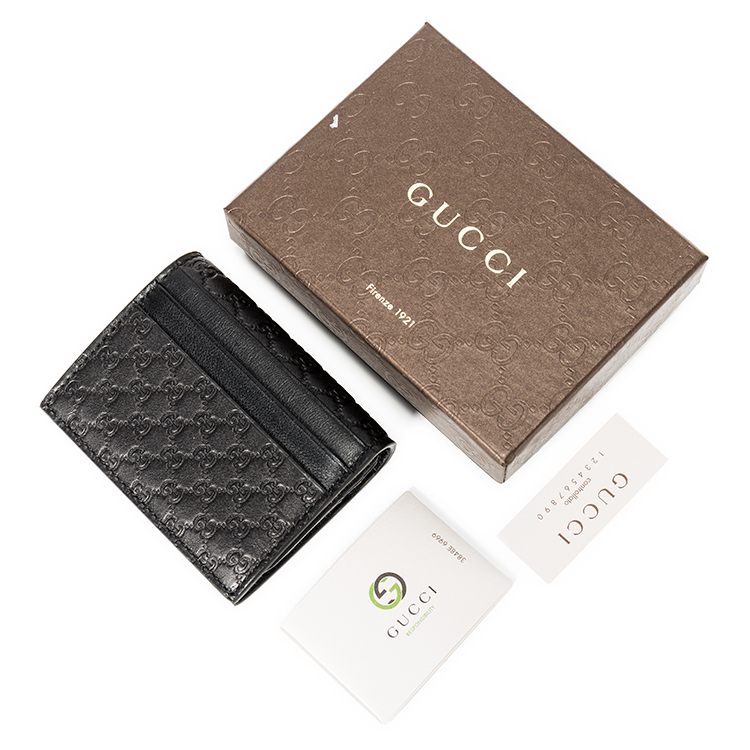 gucci/古驰 经典百搭黑色时尚会员信用卡包