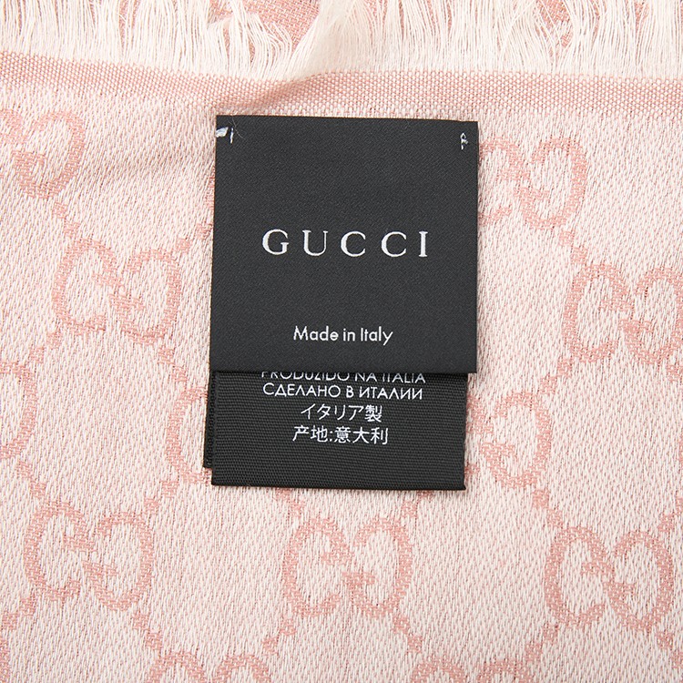 gucci/古驰 秋冬新色 粉色logo披肩140×140