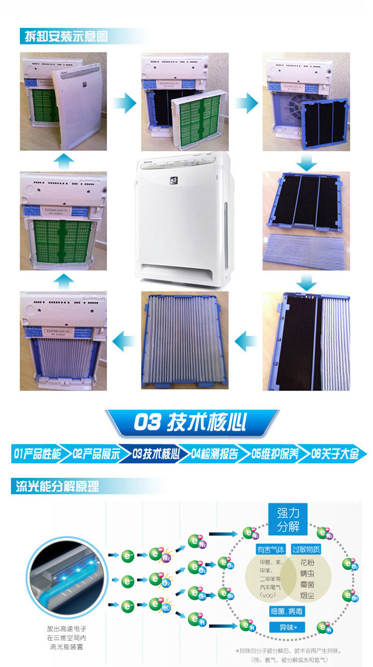 daikin大金 家用型空气净化器 mc70kmv2