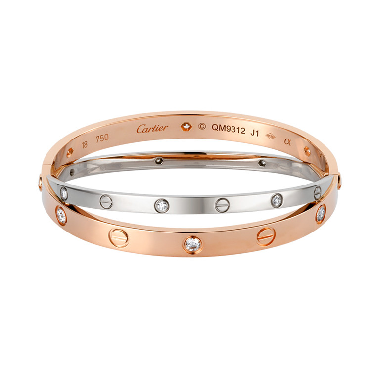 cartier/卡地亚 love手镯镶嵌12颗钻石 17