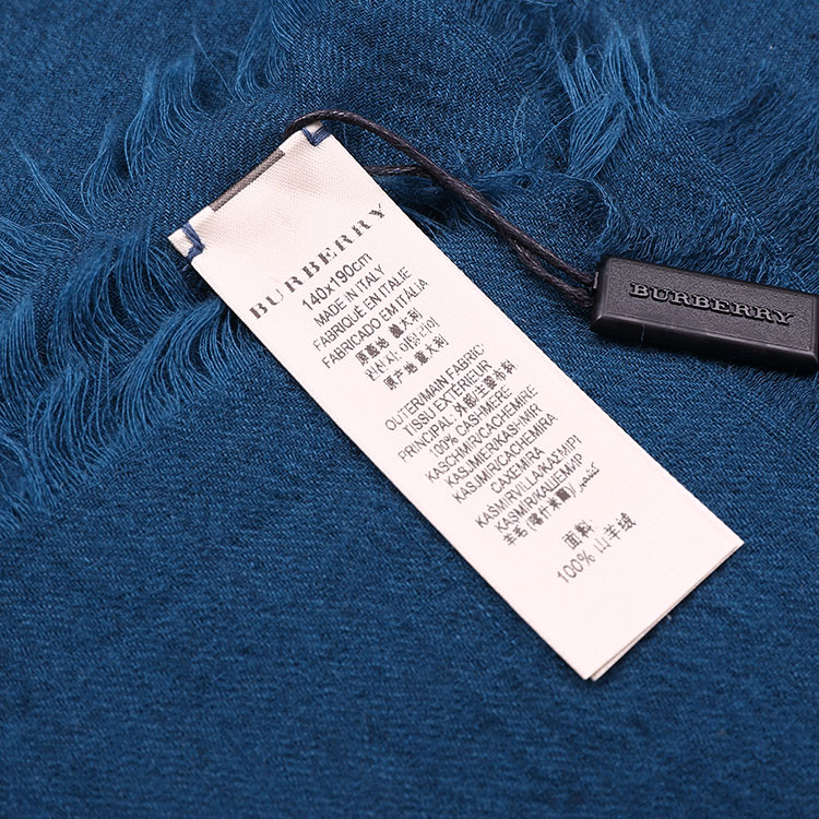 burberry/博柏利 蓝色山羊绒新款经典格纹超大围巾140×190