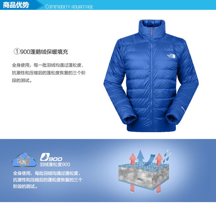 the north face/北面 男款户外900蓬超保暖羽绒服
