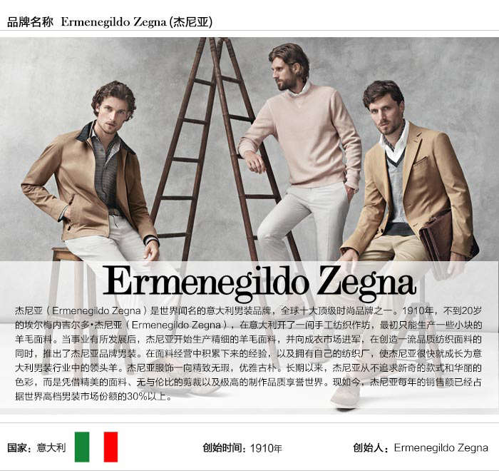 zegna/杰尼亚 暗蓝色混纺羊毛v领细条纹男士长袖针织衫