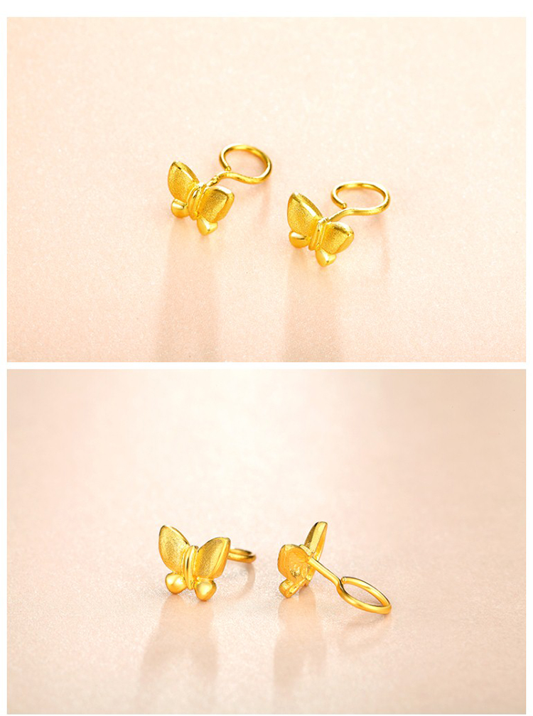 kela.cn/珂兰 黄金足金耳钉 女士蝴蝶结耳钉 klew029126 约2.2g