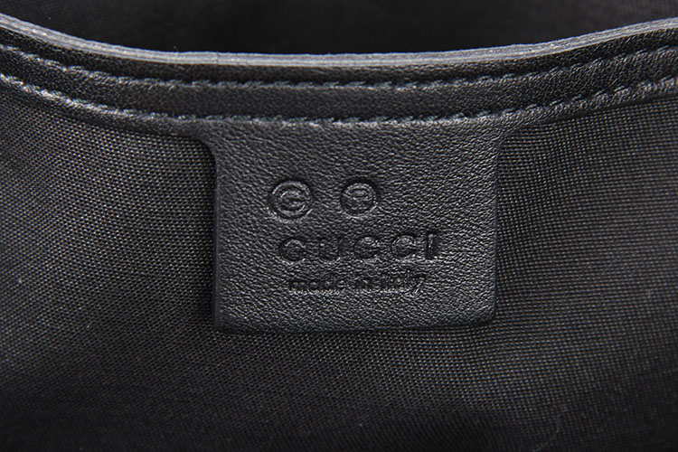 gucci/古驰黑色logo小牛皮女士波士顿经典款手提包