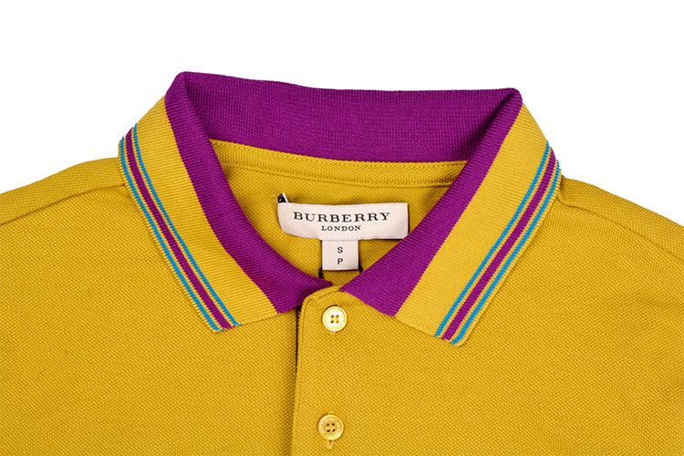 burberry/博柏利 男士春夏拼色休闲polo领t恤 黄色 s